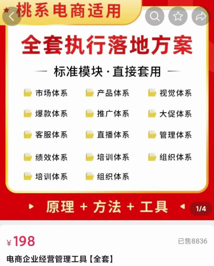 电商企业经营管理工具：全套执行落地方案标准模块·直接套用