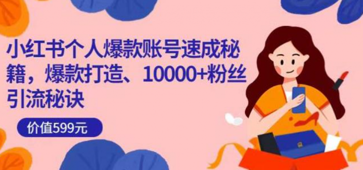 小红书个人爆款账号速成秘籍，爆款打造、10000+粉丝引流秘诀