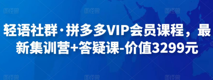 轻语社群·拼多多VIP会员课程，最新集训营+答疑课