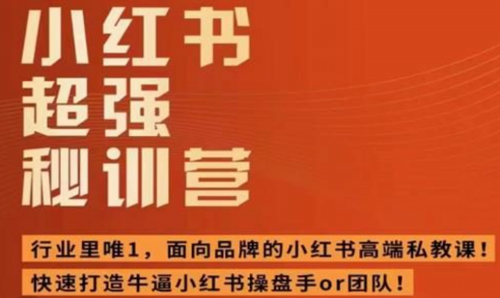 小红书超强密训营，爆文制造技巧等