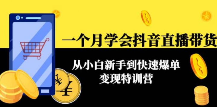 一个月学会抖音直播带货：从小白新手到快速爆单变现特训营