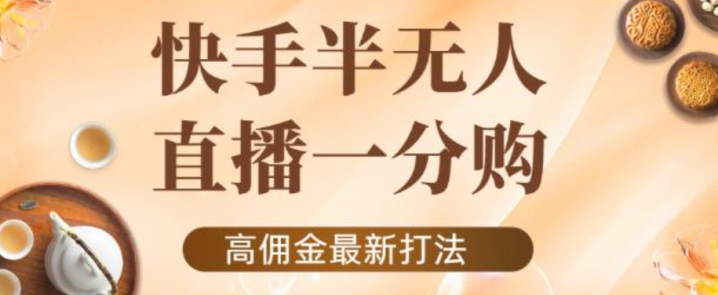 快手半无人一分购项目，不露脸的最新电商打法