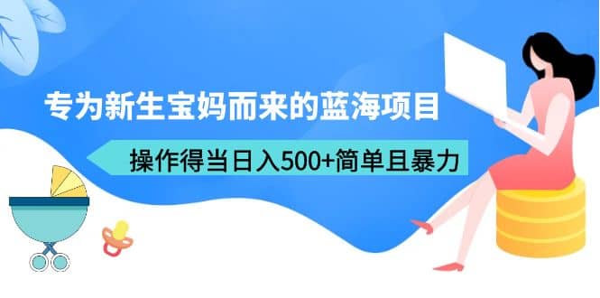 专为新生宝妈而来的蓝海项目，操作得当日入500 简单且暴利（教程 工具）