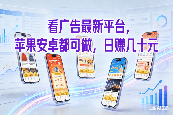看广告最新平台，苹果安卓都可做，日赚几十元